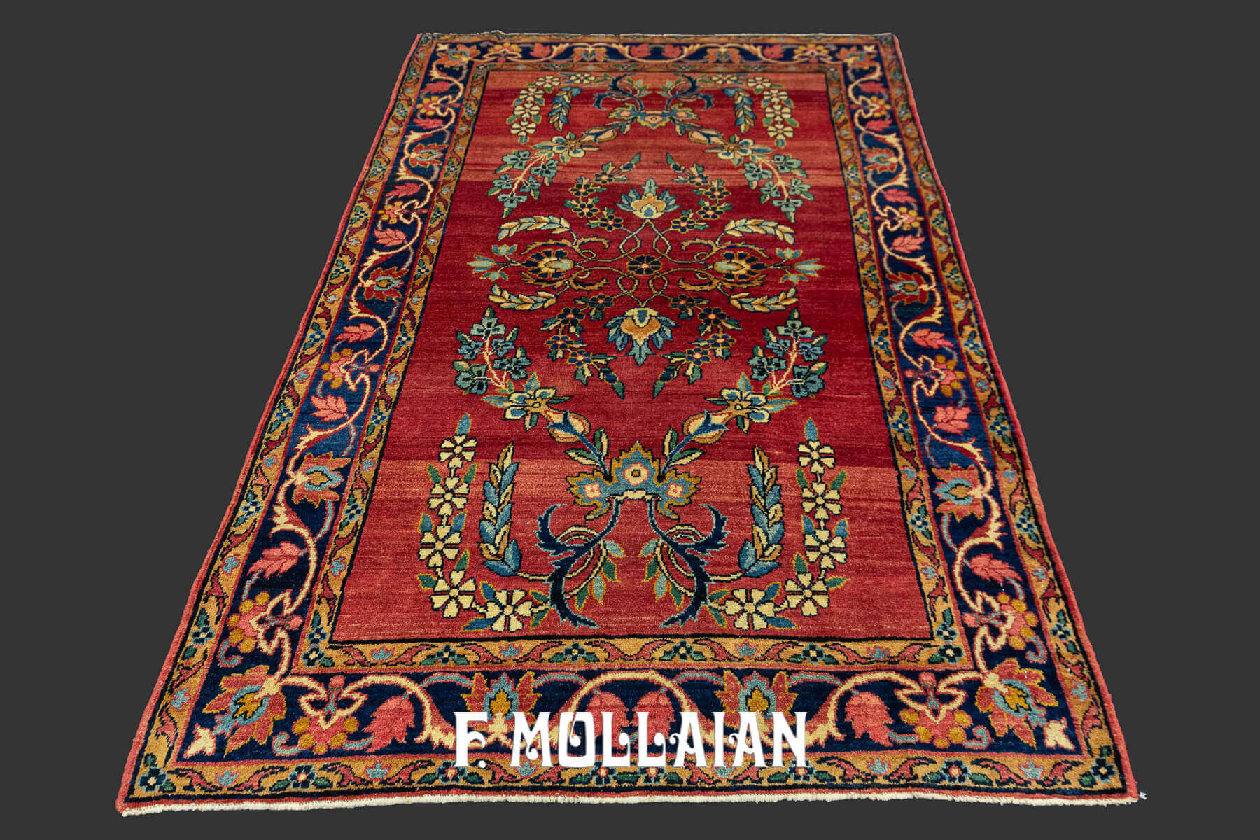 Antique Persian Kerman Floral Red Field Rug n°:38586882